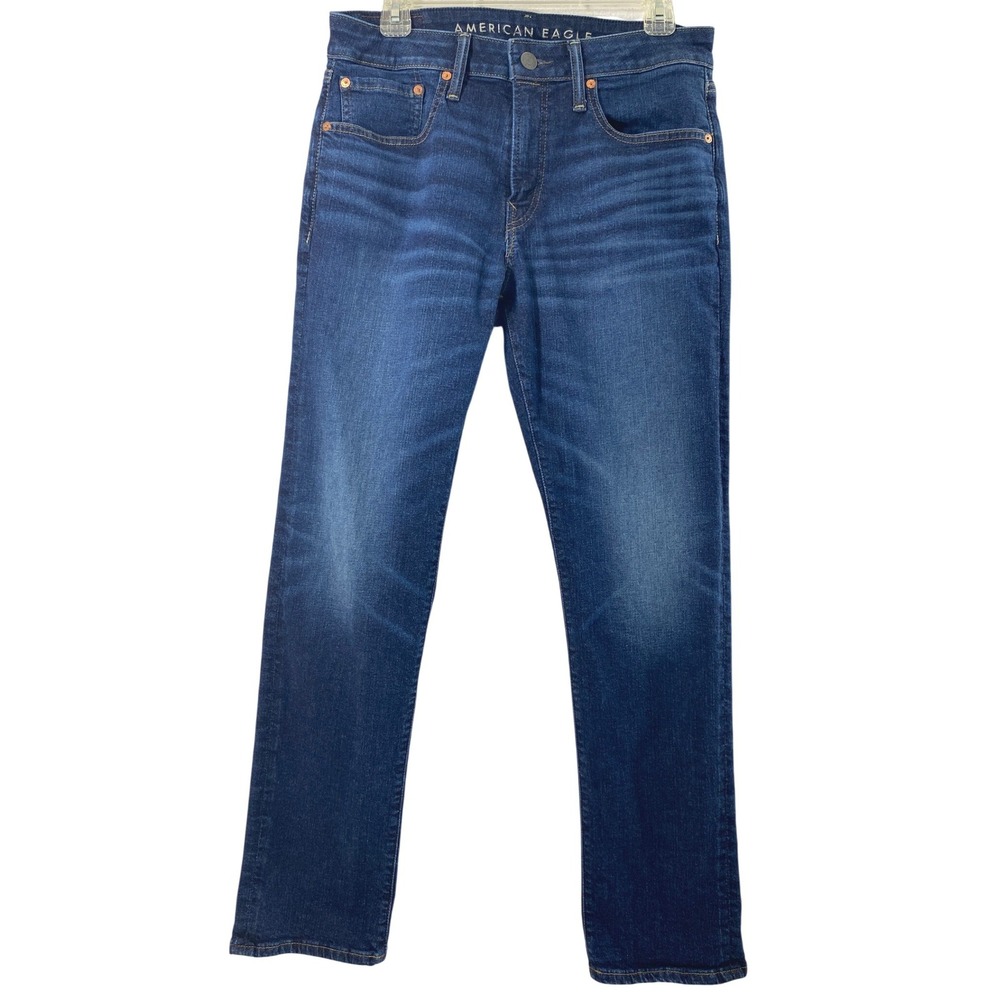 American Eagle Jeans Mens 31x30 Airflex  Dark Wash Stretch Denim Straight Casual